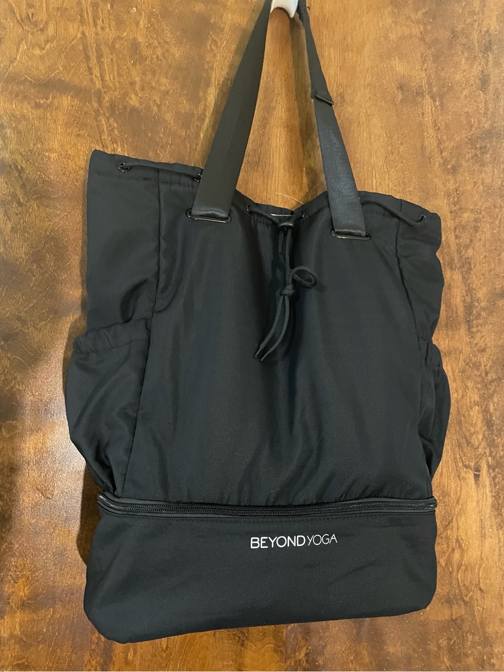 Beyond Yoga Black Drawstring Convertible Tote